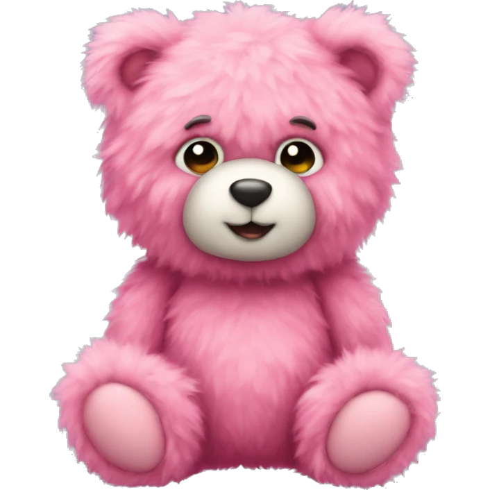 pink fluffy teddy bear  emoji