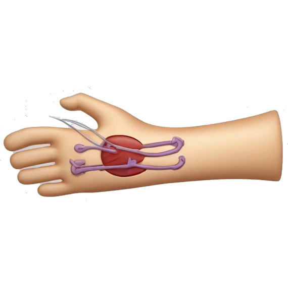 Arm with IV cannulation cubital fossa emoji