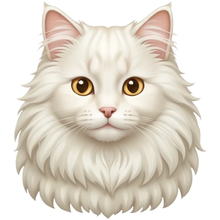 Cute white norwegian forest cat with a fluffy mane emoji