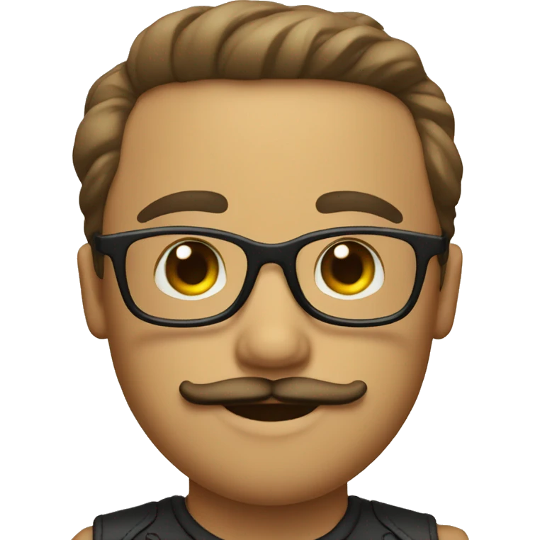 boy with handlebar moustache and glases emoji