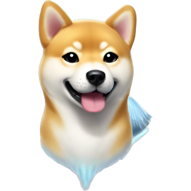 Shiba Inu angel | face | fantasy | halo | innocent | smiling face with halo emoji