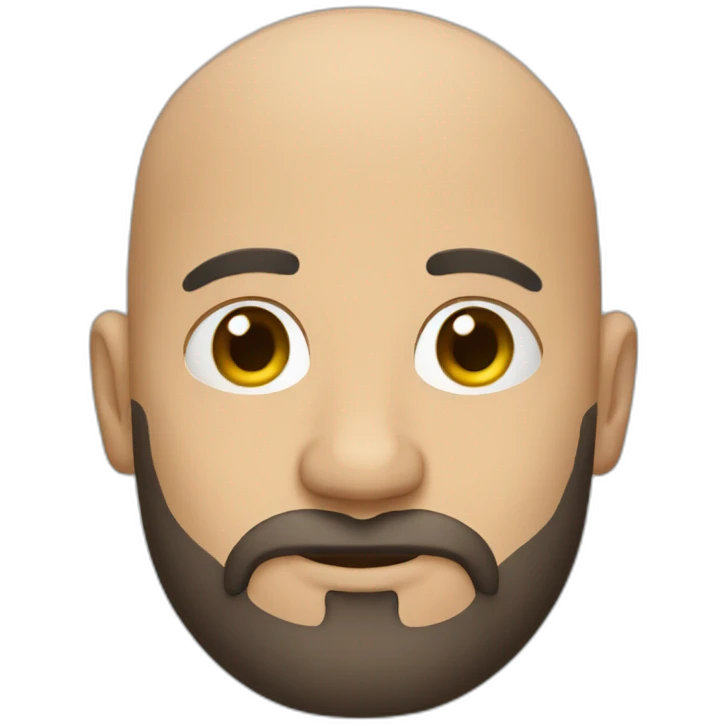 bald head man with beard emoji