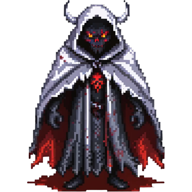 The Wandering Demon with glowing red eyes and tattered cloak emoji