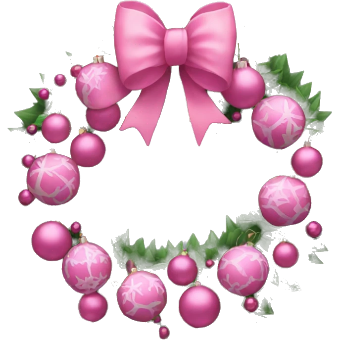 Pink christmas wreath emoji