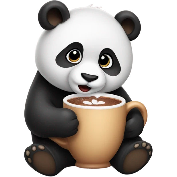 Panda drinking hot cocoa  emoji