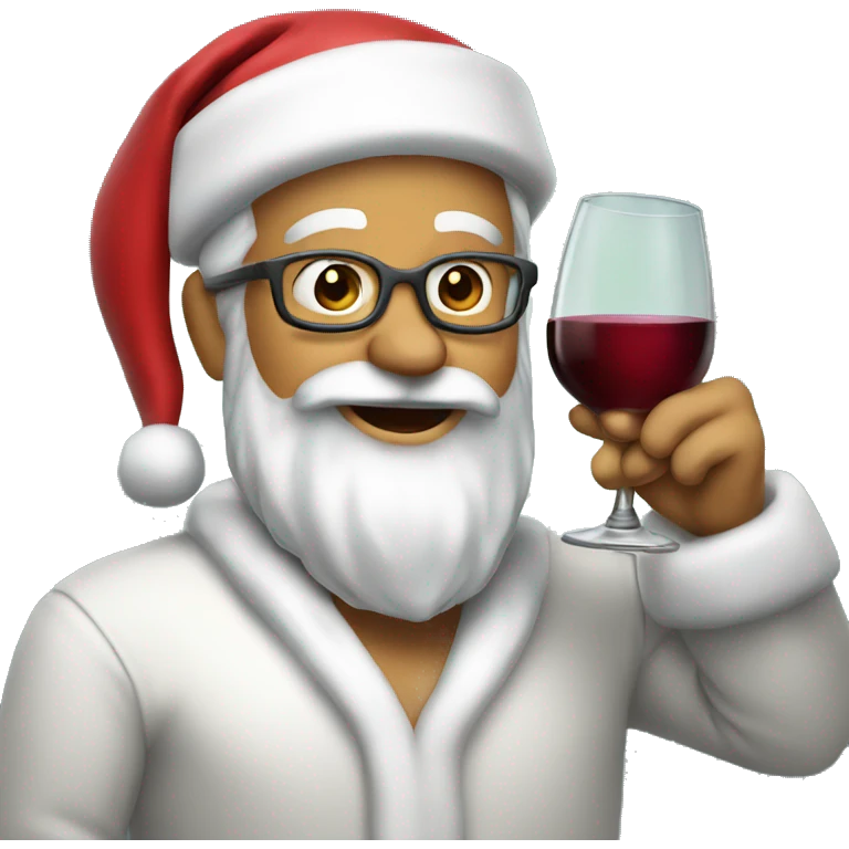 Santa wine happy emoji