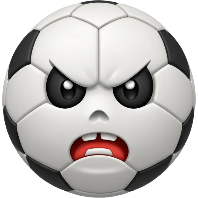 BALON DE FUTBOL CON CARAS ENFADOS emoji