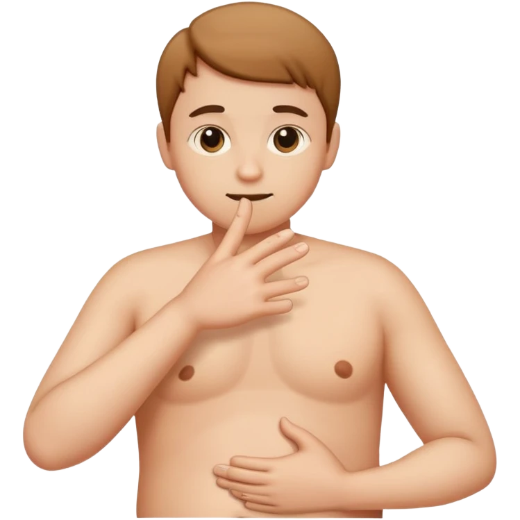 poking belly with finger emoji