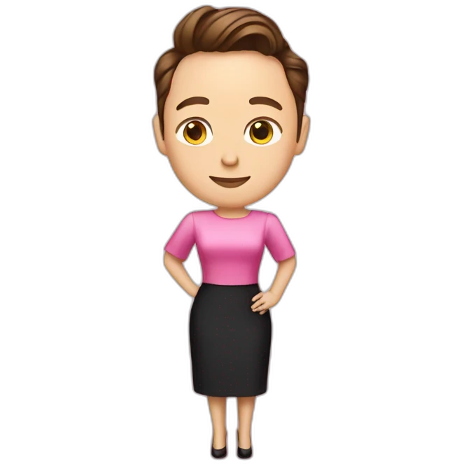 Elon musk in a pink dress emoji
