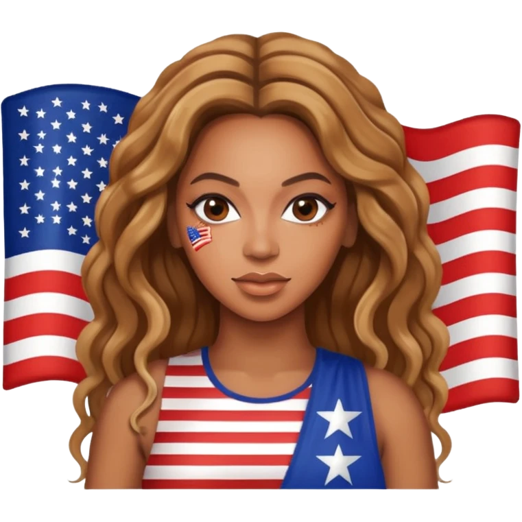 Beyonce with american flag emoji
