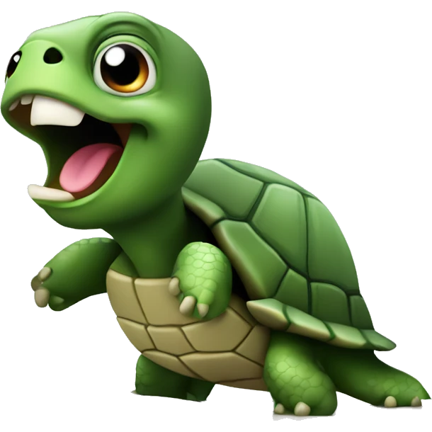 cute turtle screams at computer emoji