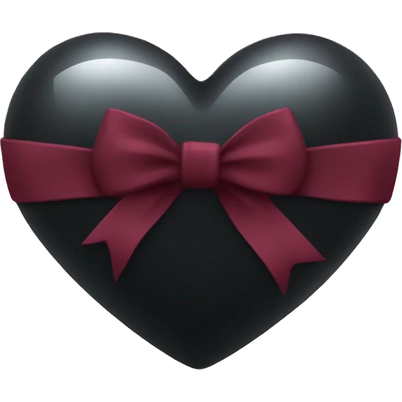 crystal black heart wrapped in a burgundy bow emoji