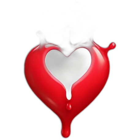 Melting red heart emoji