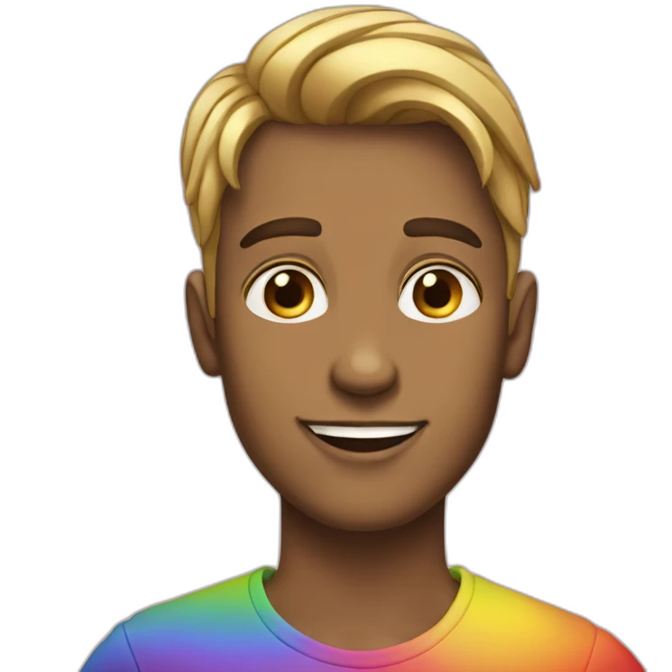 Posh-boy-with-raibow-hair emoji
