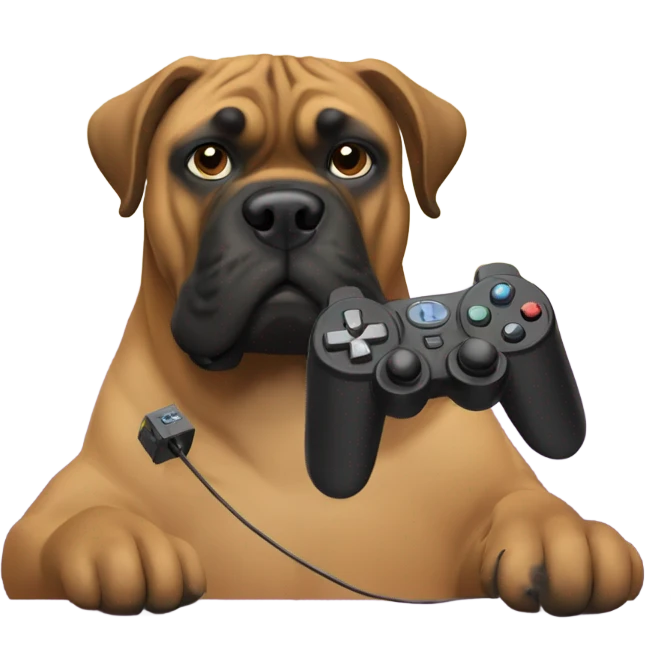 bullmastiff playing video games emoji