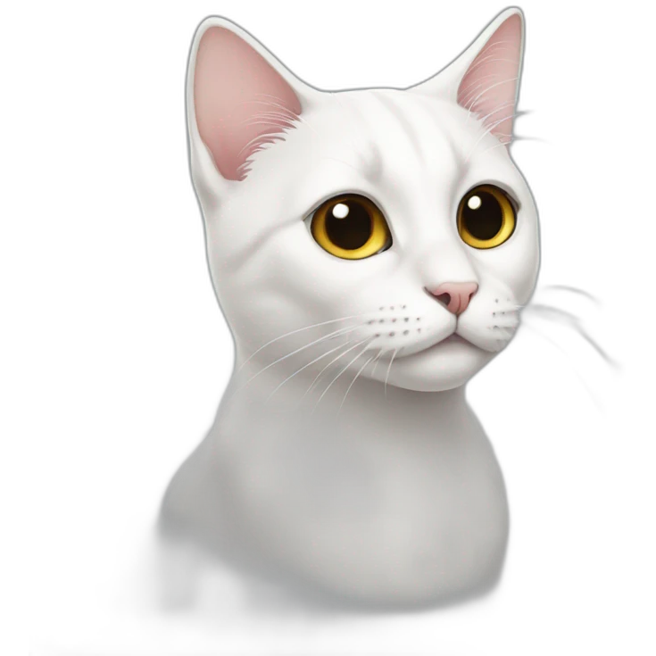 White cat with black nose emoji