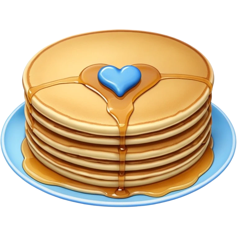 Pancake with blue heart emoji