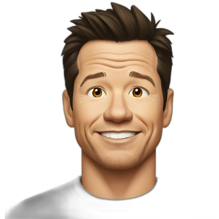 mark wahlberg cartoon wearing tee emoji