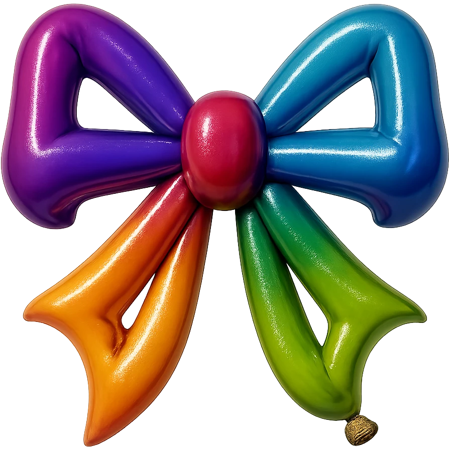 gothic bow in balloon style emoji