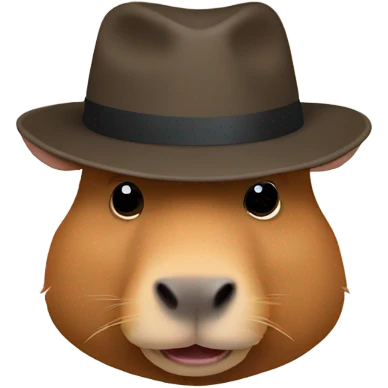 capybara head with fedora emoji
