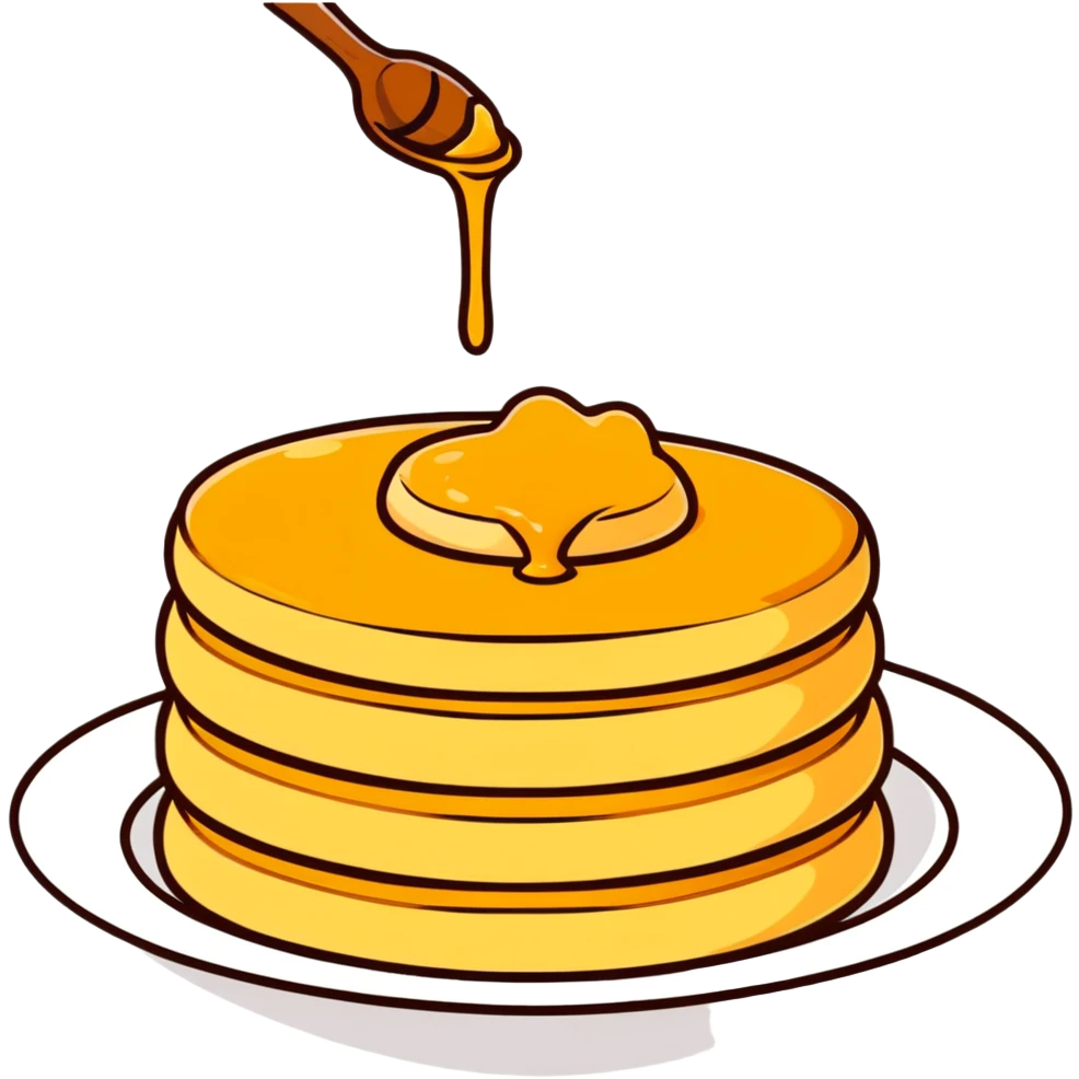 cheese pancakes with honey emoji