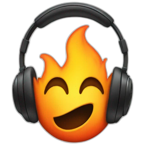 headphones-fire emoji