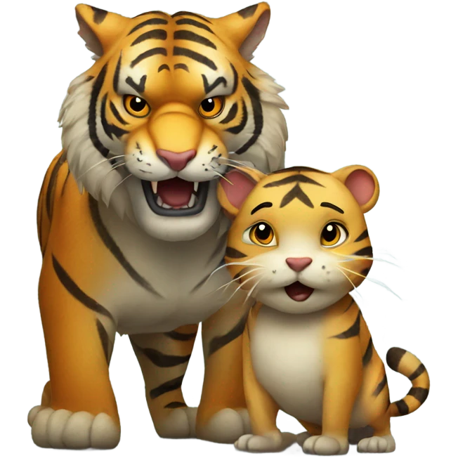 Fierce tiger with wombat emoji