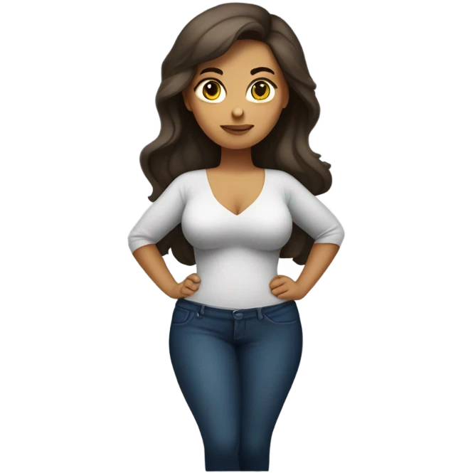 single Slim-Thicc caucasian woman posing (hourglass figure) emoji