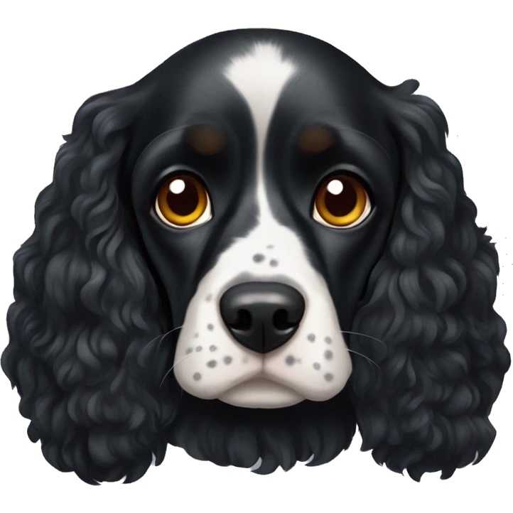 Black cocker spaniel dog with Heterochromia emoji