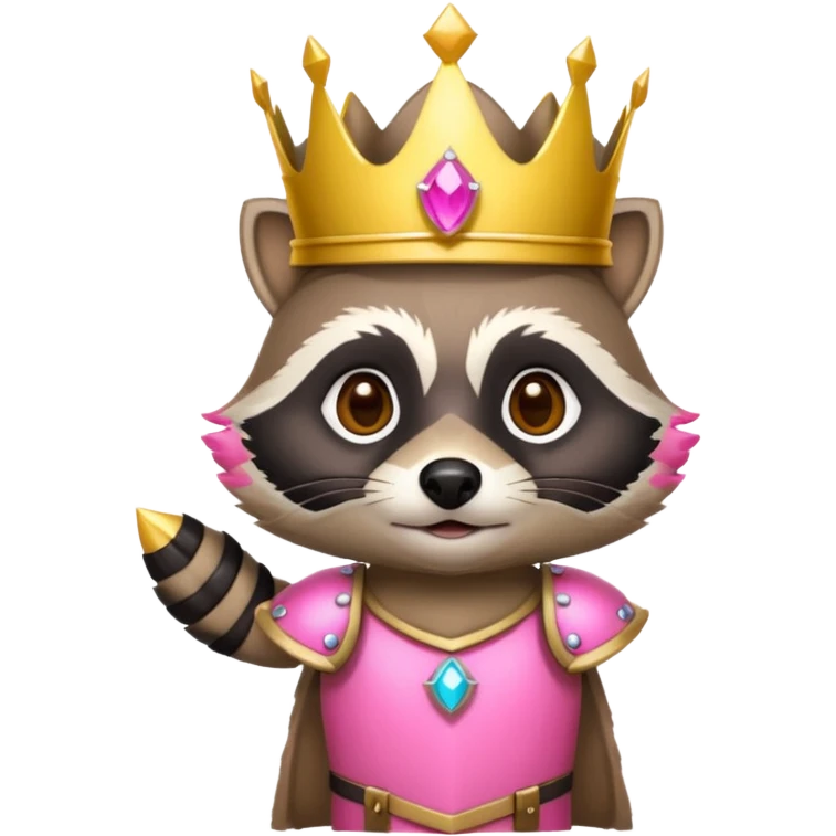Raccoon with crown and pink armor  emoji