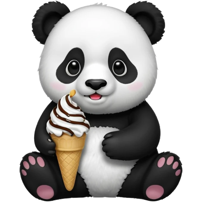 Panda eating ice cream emoji