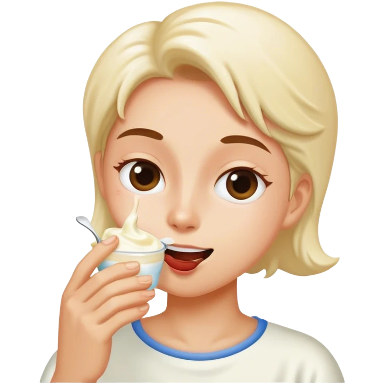 Person eating yoghurt emoji