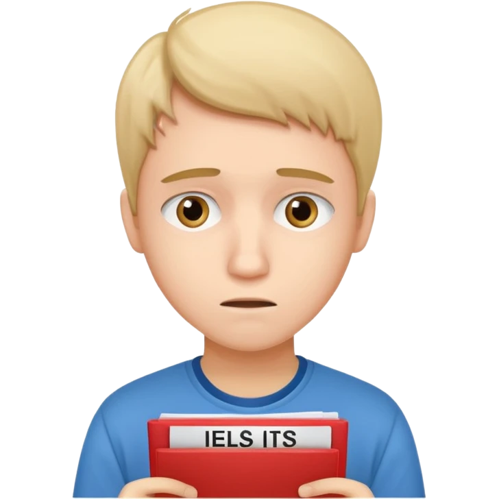 студентка грустная после провального экзамена IELTS смотрит свои результаты на сертификате с текстом IELTS на белом фоне  emoji