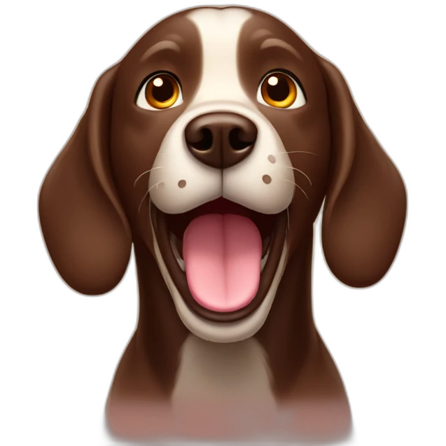 Chocolate labradador barking emoji
