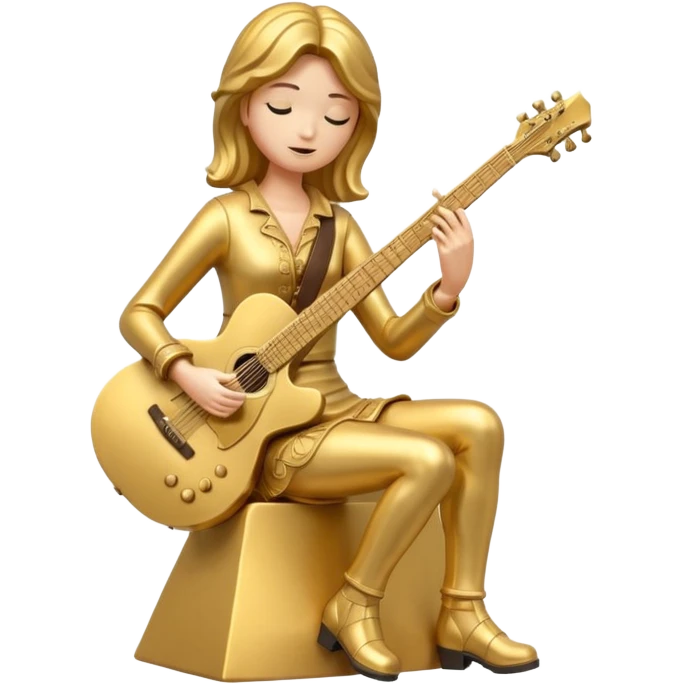 golden statue female guitarist emoji