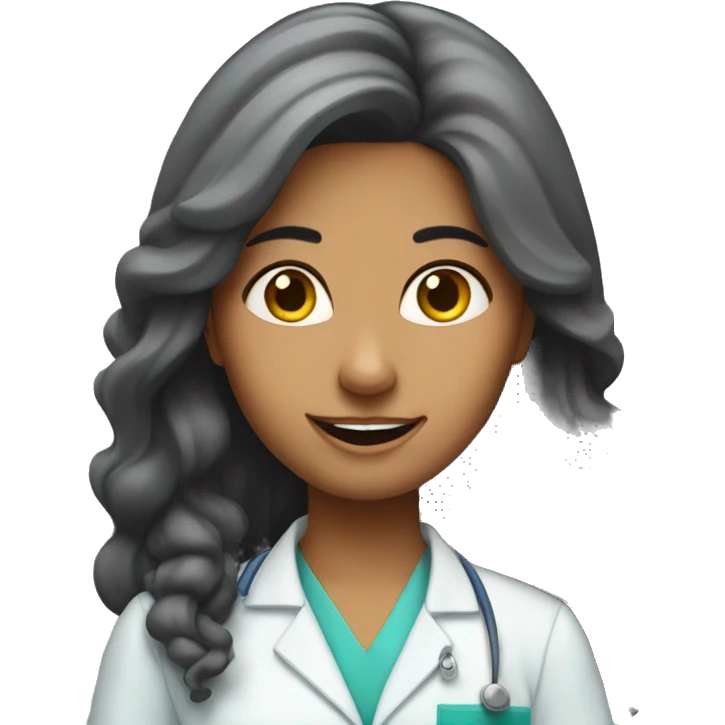 Long hair Indian girl dentist emoji