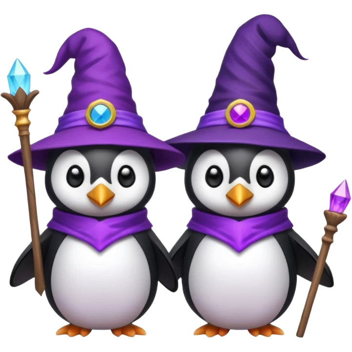 Creo uno de un pingüino mago con 2 cabezas emoji