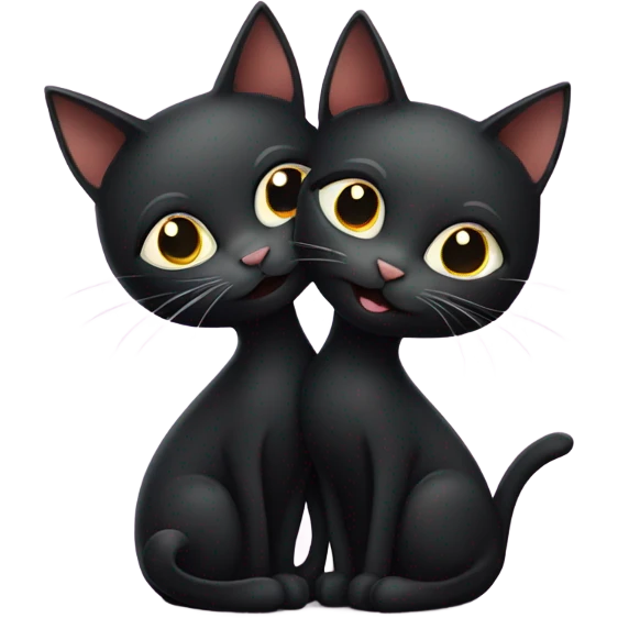 Two black cats in love emoji