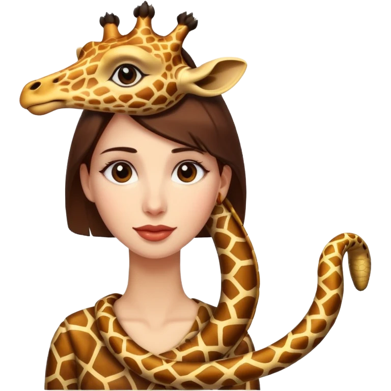 Woman with a very long snake giraffe neck  emoji