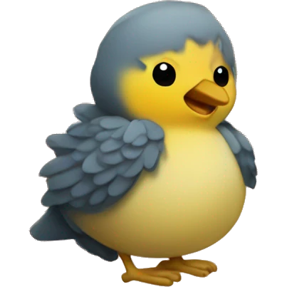 a keychain with a cute baby bird imprint on it  emoji
