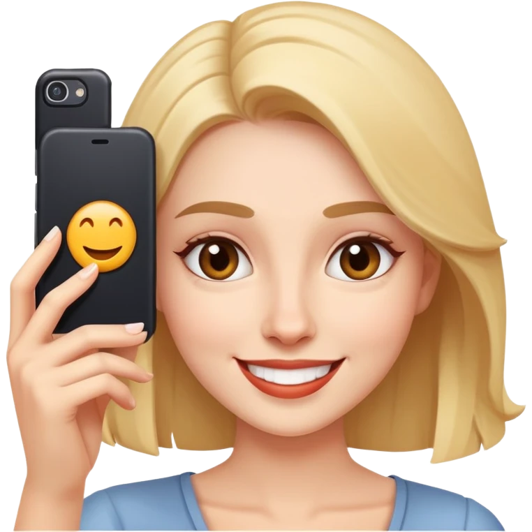 smiling woman taking a selfie emoji