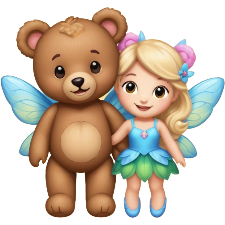 Teddy and fairy as a couple emoji