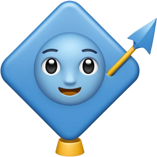 Un cuadrado azul con una flecha en medio emoji