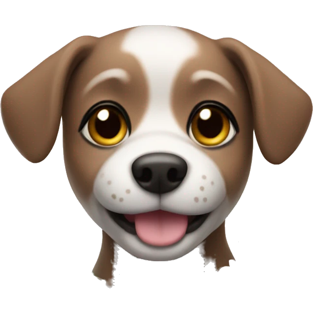 Little dog with flowers emoji