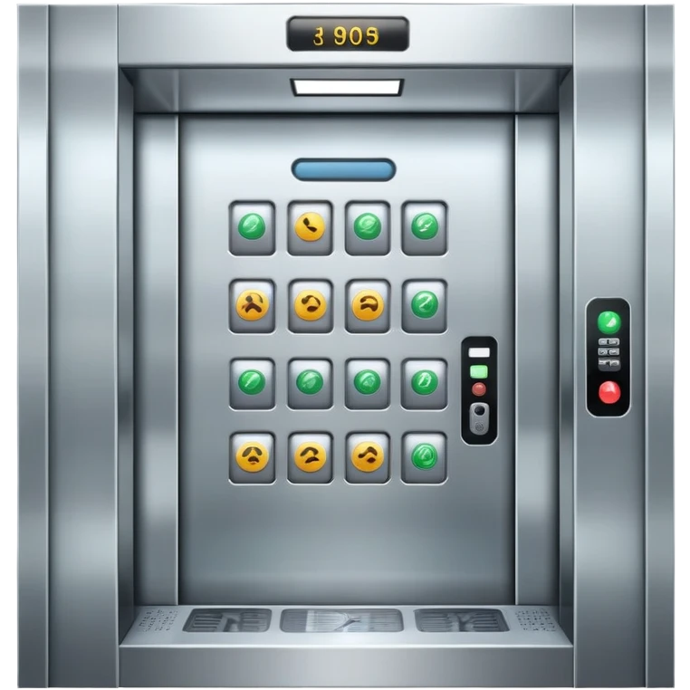 spacious elevator with control panel and buttons emoji