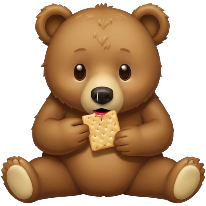 bear that is vomiting and eating a saltine cracker emoji
