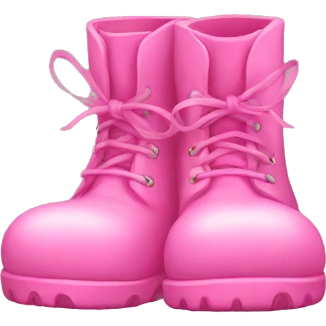 Pink boots with pink bows  emoji
