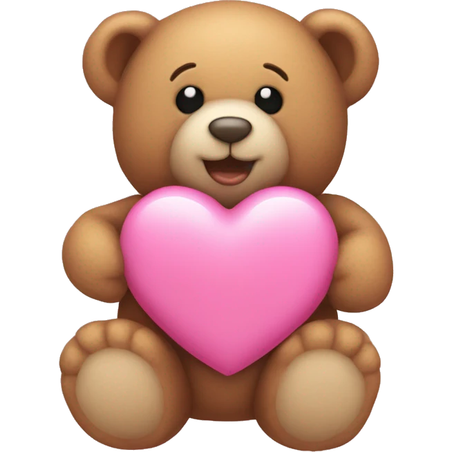Pink heart and teddy bear emoji