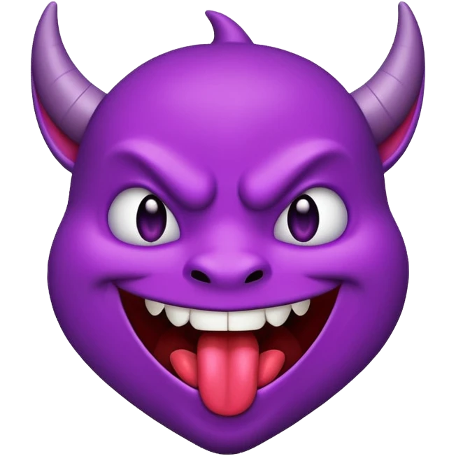 The purple devil emoji but with its tongue hanging out  emoji