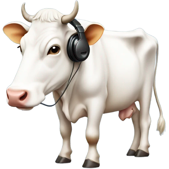 cow in earphones emoji